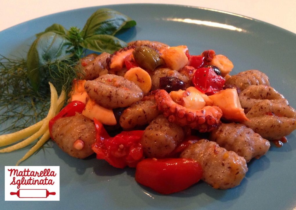 Gnocchi di grano saraceno con polpo e finocchietto